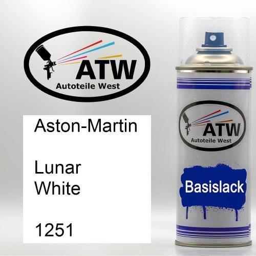 Aston-Martin, Lunar White, 1251: 400ml Sprühdose, von ATW Autoteile West.